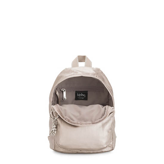 Sacs À Dos Kipling Delia Compact Metallic Convertible Beige | FR 1657TC